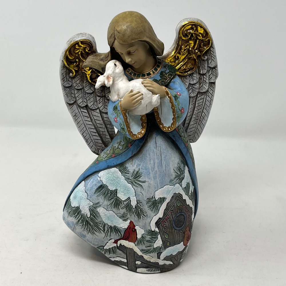 Roman Joseph's Studio Angel Holding Bunny 2007 Figure Winter Cardinal Birdhouse
